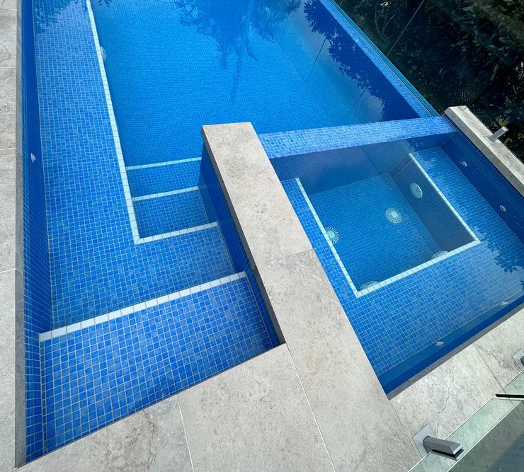 Mosaic tiled pool step Sydney